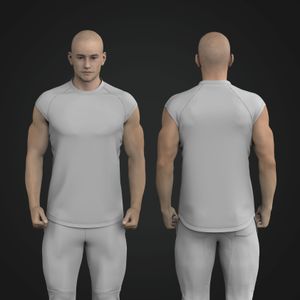 Mens Raglan Scallop Bottom Cap Sleeve Performance Tee
