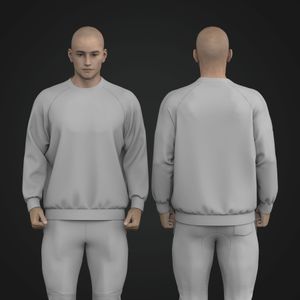 Mens Raglan Sleeve Crew Neck Sweater