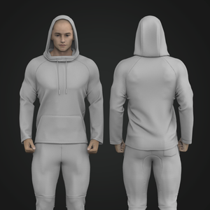 Mens Raglan Sleeve High Neck Hood Athletic Pullover