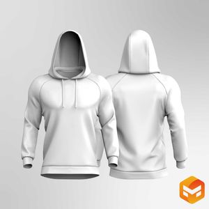 Mens Raglan Sleeve Hoodie - 3D Garment