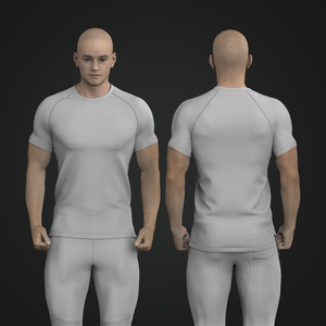 Mens Raglan Sleeve Stepped Hem Compression Tee