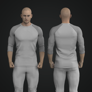 Mens Raglan Three Quarter Sleeve