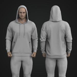 Mens Dropped Shoulder Hoodie