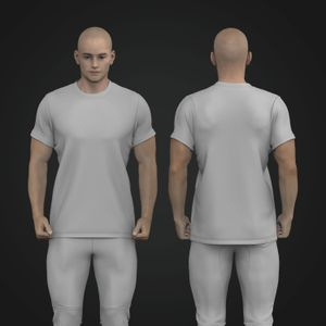 Mens Rolled Sleeve Short Sleeve Set In Sleeve Straight Bottom Hem