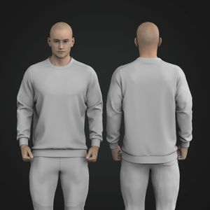 Mens Saddle Sleeve Crew Neck Sweater