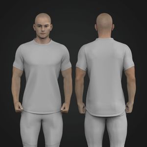 Mens Saddle Sleeve Scallop Bottom Performance Tee