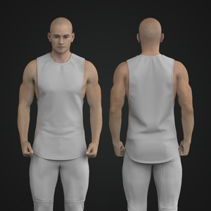 Mens Scallop Bottom Cut Off