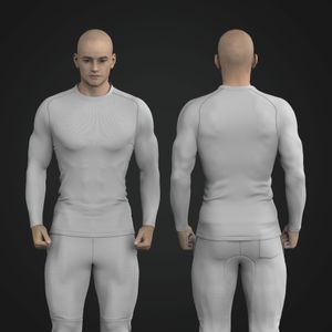 Mens Seamless Compressed Long Sleeve Tee