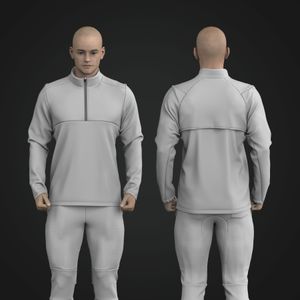 Mens Set In Sleeve Cadet Collar Tech Pullover