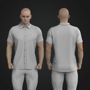Mens Short Sleeve Fitted Dress Shirt