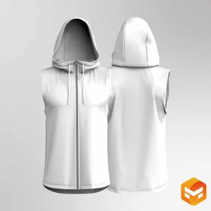 Mens Sleeveless Hoodie - 3D Garment