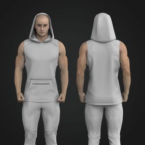 Mens Sleeveless Tech Hoodie