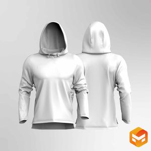 Mens Stepped Hem Hoodie - 3D Garment