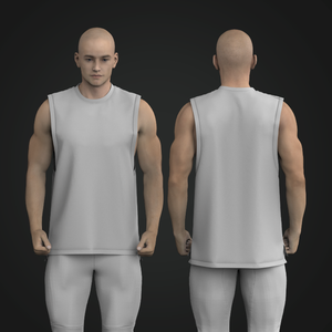 Mens Straight Bottom Hem Cut Off