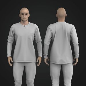 Mens V-Notched Neckline Set In Sleeve Tee