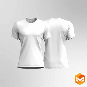 Mens V-Shaped Neckline SS Tee - 3D Garment