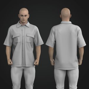 Cargo Pocket Oversized Drop Shoulder Button Up