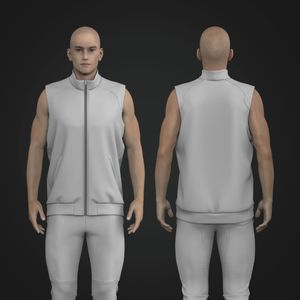 Unisex Sleeveless Full Zip Up Vest