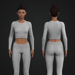 Womens Long Sleeve Cropped Top T-Shirt